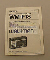 Book, Sony Walkman WM-F 18 Instructions