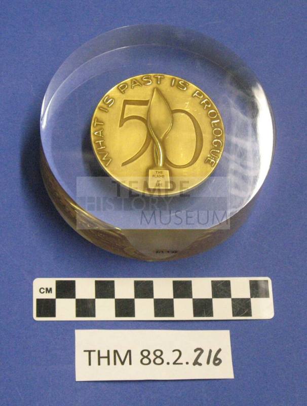 National Safety Council 50 year medal inside a plastic disk