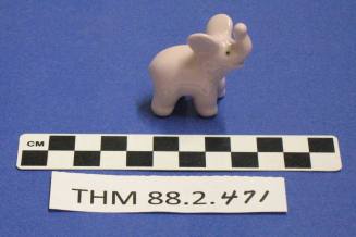 Elephant Figurine, pink, stamped 'FOREIGN'