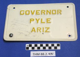 Governor Pyle signed Texas Highway Patrol plate