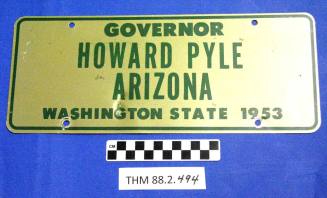 Washington State 1953 Governor Pyle license plate