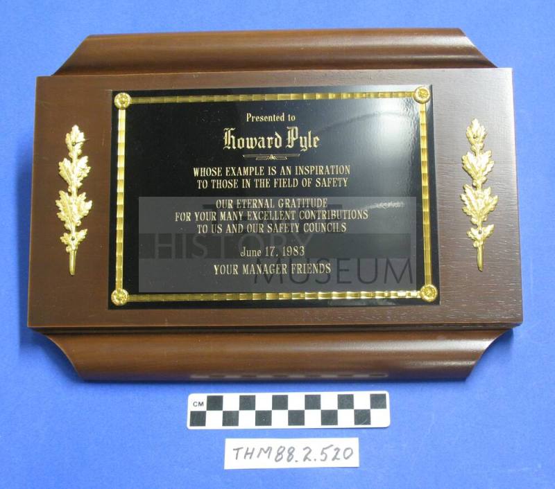 Safety Council Plaque:  Howard Pyle