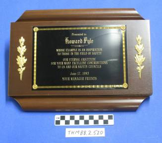 Safety Council Plaque:  Howard Pyle