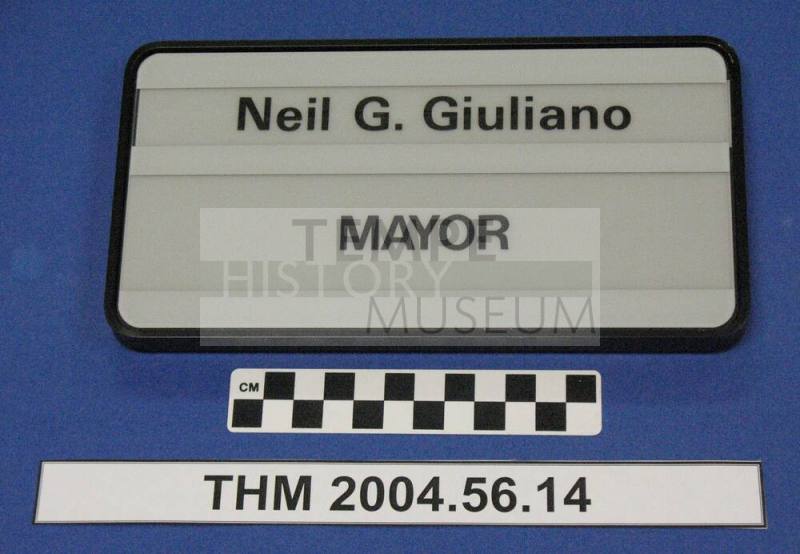 Nameplate for Wall:  Neil Giuliano, Mayor