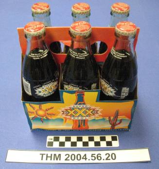 Super Bowl XXX Special edition six (6-8oz. bottle) pack of Coca Cola (filled and capped) classic