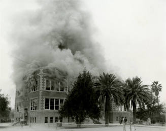 Photograph (B/W) of 1955 Tempe Union High School Fire