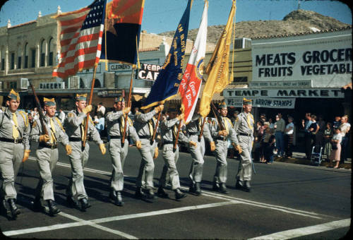 Parade:  American Legion Color Guard - Mill Avenue, Tempe