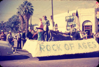 Parade:  "Rock of Ages" float - Mill Avenue, Tempe