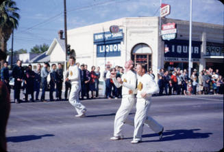 Parade:  Men in Track Suits with ASC Emblem - Mill Avenue, Tempe