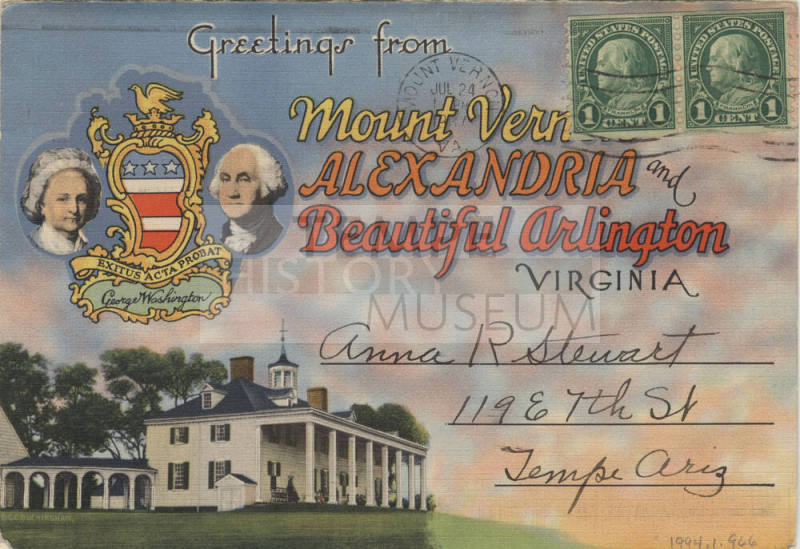 Postcard - Mount Vernon, Alexandria and Beautiful Arlington Virginia