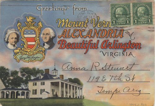 Postcard - Mount Vernon, Alexandria and Beautiful Arlington Virginia