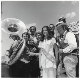 Miss Diane Lee Casey, "Arizona Junior Miss" with the "Barehanded Wolfchokers Band"