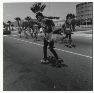 Native American dancers in the Tempe Centennial Parade
