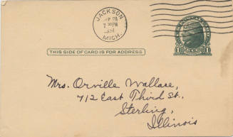 Postcard - To Mrs. Orville Wallace
