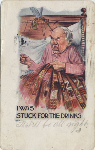 Postcard - "I Was Stuck for the Drinks"