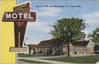 Postcard - Dielman's Motel - Lima, Ohio
