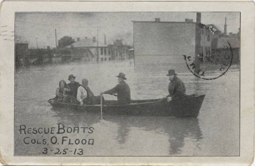Postcard - Series of 16 Pictures - Columbus, Ohio Flood