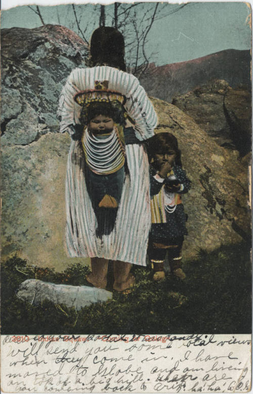 Postcard - Indian Squaw - "Coming Or Going"