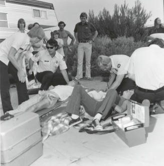 Injured Teenage Brothers are Tended to by Paramedics - June 1977
