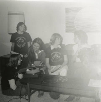 Unidentified Group of Women With Slide Projector
