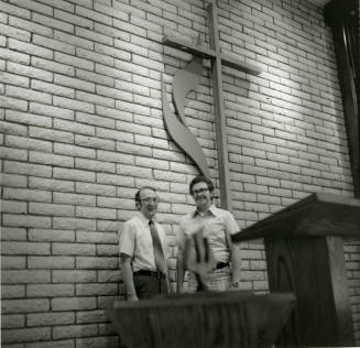 Two men in church -- April 1978