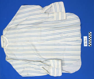 Man's blue and white striped shirt