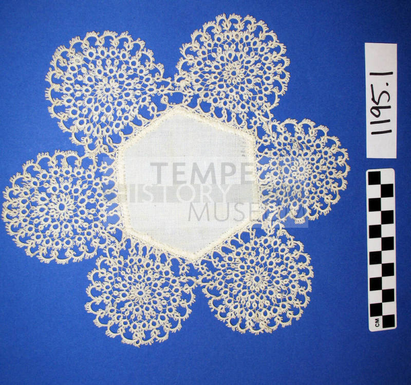 cotton tatted white doily