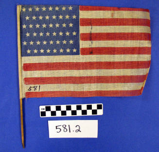 48-star US flag on rod