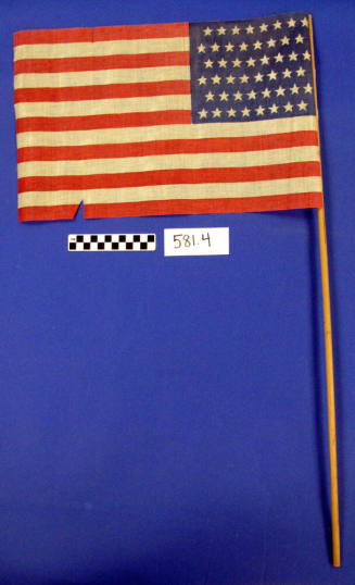 48-star US flag on rod