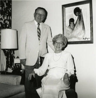 Unidentified couple in a living room setting