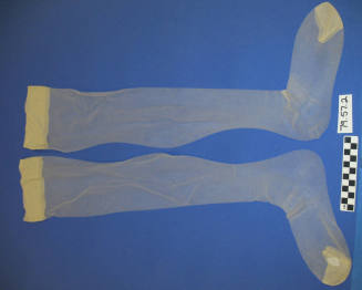Pair of white silk stockings