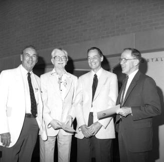 Gammage Auditorium 25th Anniversary- (L to R) Bill Ream, Don Dotts, Dr. Harry Wood, and Dr. William English