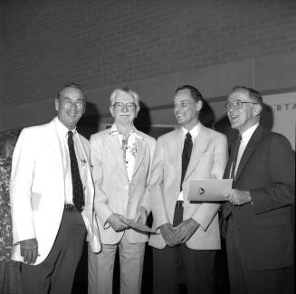 Gammage Auditorium 25th Anniversary- (L to R) Bill Ream, Don Dotts, Dr. Harry Wood, and Dr. William English