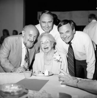 Hedvig Peterson 100th Birthday/ Extraordinary Citizen (L to R) Ron Wilson, Jim Mack, Hedvig Peterson, and Harry Mitchell