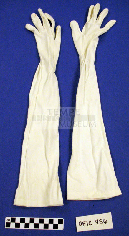 Elbow Length white gloves