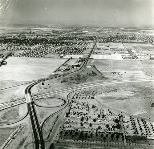 Aerial photograph of Freeway Interchange at Double Butte