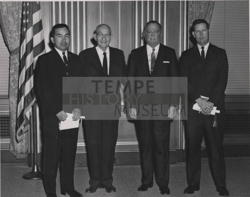 Alfred Yazzie, Carl Hayden, J. E. hoover, and Bill Hill at FBI Graduation