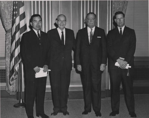 Alfred Yazzie, Carl Hayden, J. E. hoover, and Bill Hill at FBI Graduation