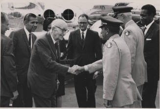 Senator Carl Hayden and a Foreign Dignitary greet each other