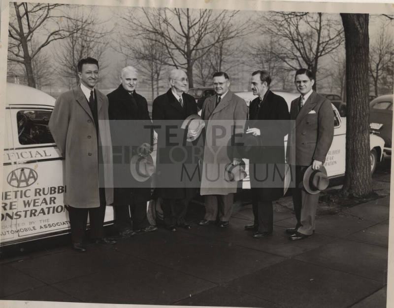 Carl Hayden photographed with five gentlemen taken at the U.S. Capital