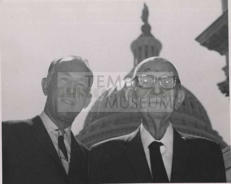 Carl Hayden photographed with Senator Paul Fannin near the Washington Capital Building