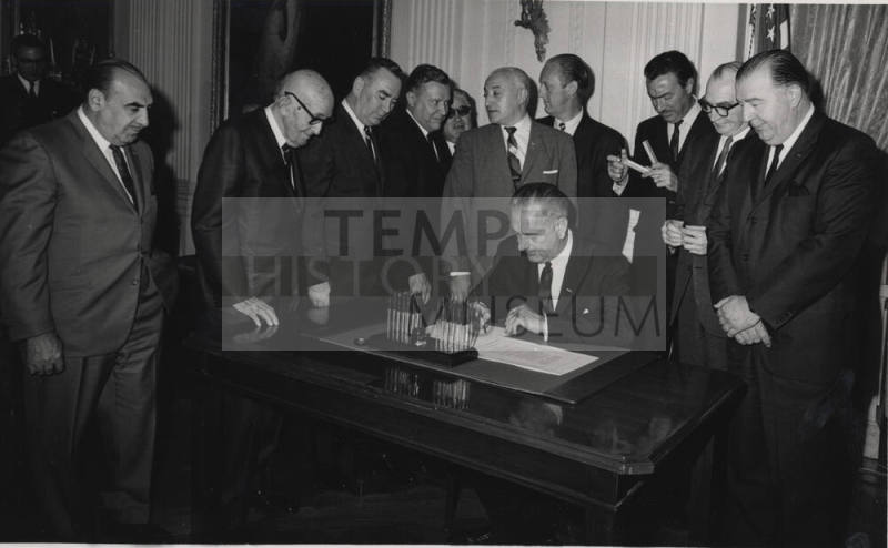 President Lyndon B. Johnson Signs Bill