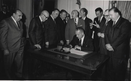 President Lyndon B. Johnson Signs Bill