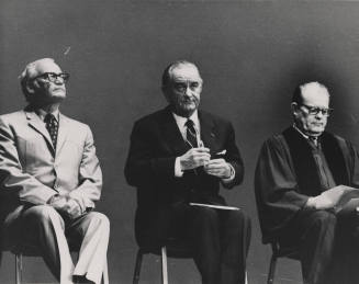 Lyndon B. Johnson and Barry Goldwater seated at the Funeral of Carl Hayden