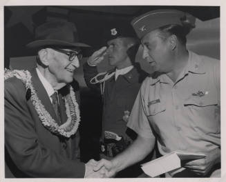 Senator Carl Hayden Lands at Pearl Harbor