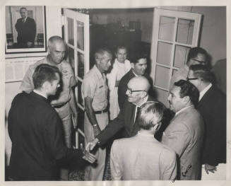 Senator Carl Hayden and Castro Greet at the American Embassy in Costa Rico