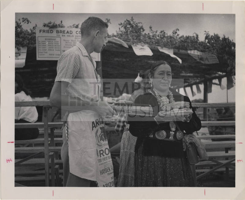 Larry Hayden with a Navajo Woman at a Fried Bread Contest