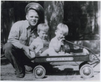 Photograph of Arizona Harris with 2 Nephews
