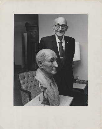 Carl Hayden with a Bust of Himself