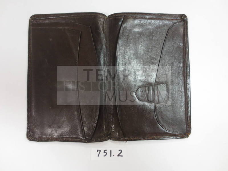 Dark brown leather billfold wallet